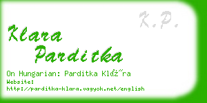 klara parditka business card